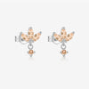 Wholesale Women's S925 Sterling Silver Pearl Flower Earrings With Baking Paint And Platinum Or 18K Gold Electroplating