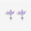 Wholesale Women's S925 Sterling Silver Pearl Flower Earrings With Baking Paint And Platinum Or 18K Gold Electroplating