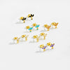 Wholesale Women's S925 Sterling Silver Pearl Flower Earrings With Baking Paint And Platinum Or 18K Gold Electroplating