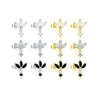 Wholesale Women's S925 Sterling Silver Pearl Flower Earrings With Baking Paint And Platinum Or 18K Gold Electroplating