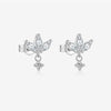 Wholesale Women's S925 Sterling Silver Pearl Flower Earrings With Baking Paint And Platinum Or 18K Gold Electroplating
