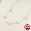 Wholesale Women's S925 Sterling Silver Pearl Ochain Necklace With Geometric Design And Electroplating Treatment