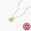 Wholesale Women's S925 Sterling Silver Petal Dancing Ring Pendant Necklace With Geometric Shape And Electroplating Design Clavicle Chain