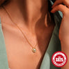 Wholesale Women's S925 Sterling Silver Petal Dancing Ring Pendant Necklace With Geometric Shape And Electroplating Design Clavicle Chain