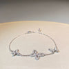 Wholesale Women's S925 Sterling Silver Phantom Butterfly Bow Electroplated Allmatch Bracelet
