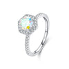Wholesale Women's S925 Sterling Silver Polygon Line Geometric Inlaid Zircon Light Luxury Ring