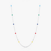 Wholesale Women's S925 Sterling Silver Rainbow Peas Clavicle Chain With Dripping Glue Design