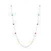 Wholesale Women's S925 Sterling Silver Rainbow Peas Clavicle Chain With Dripping Glue Design