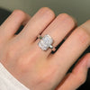 Wholesale Women's S925 Sterling Silver Rectangular Geometric Design Ice Cut Zircon Electroplated Ring