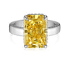 Wholesale Women's S925 Sterling Silver Rectangular Geometric Design Ice Cut Zircon Electroplated Ring