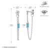 Wholesale Women's S925 Sterling Silver Rectangular Zircon Inlaid Geometric Earrings With Electroplating Treatment
