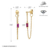 Wholesale Women's S925 Sterling Silver Rectangular Zircon Inlaid Geometric Earrings With Electroplating Treatment