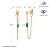 Wholesale Women's S925 Sterling Silver Rectangular Zircon Inlaid Geometric Earrings With Electroplating Treatment