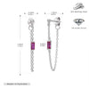Wholesale Women's S925 Sterling Silver Rectangular Zircon Inlaid Geometric Earrings With Electroplating Treatment