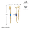 Wholesale Women's S925 Sterling Silver Rectangular Zircon Inlaid Geometric Earrings With Electroplating Treatment
