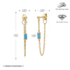Wholesale Women's S925 Sterling Silver Rectangular Zircon Inlaid Geometric Earrings With Electroplating Treatment