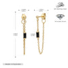 Wholesale Women's S925 Sterling Silver Rectangular Zircon Inlaid Geometric Earrings With Electroplating Treatment