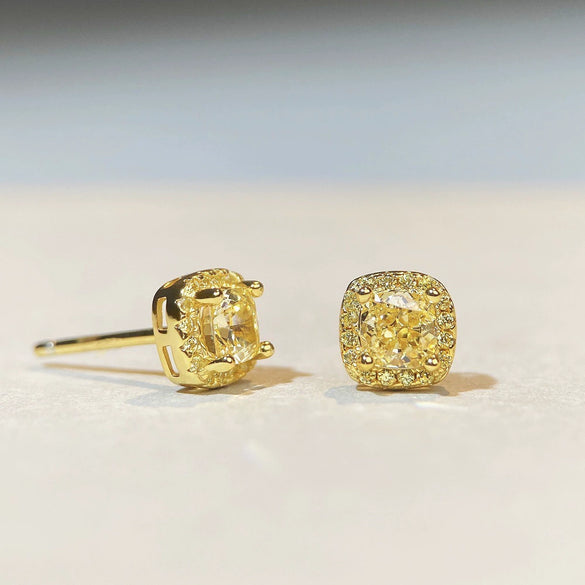 Wholesale Women's S925 Sterling Silver Retro Geometric Ice Flower Cut Electroplated Earrings