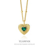Wholesale Women's S925 Sterling Silver Retro Heart Shaped Necklace With Cross Chain And Electroplating Treatment