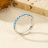 Wholesale Women's S925 Sterling Silver Retro Maillard Style Synthetic Turquoise Ring With Electroplating