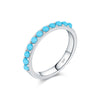 Wholesale Women's S925 Sterling Silver Retro Maillard Style Synthetic Turquoise Ring With Electroplating