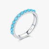 Wholesale Women's S925 Sterling Silver Retro Maillard Style Synthetic Turquoise Ring With Electroplating