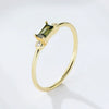 Wholesale Women's S925 Sterling Silver Retro Square Ring With Colored Gemstone Zircon And Geometric Design