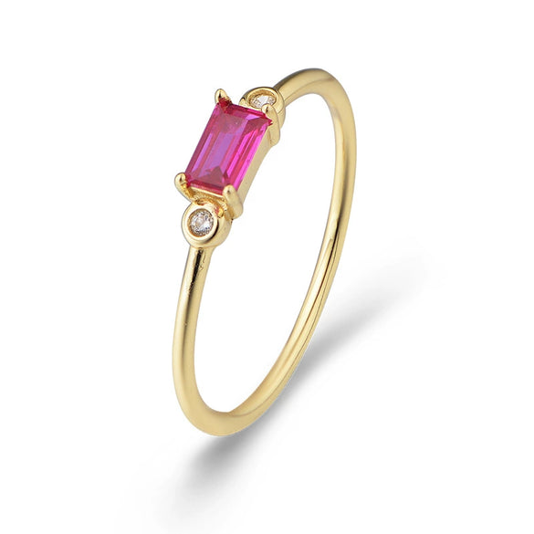 Wholesale Women's S925 Sterling Silver Retro Square Ring With Colored Gemstone Zircon And Geometric Design