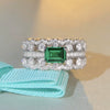 Wholesale Women's S925 Sterling Silver Ring Emerald Cut Electroplated With High Carbon Diamond