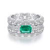 Wholesale Women's S925 Sterling Silver Ring Emerald Cut Electroplated With High Carbon Diamond