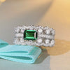Wholesale Women's S925 Sterling Silver Ring Emerald Cut Electroplated With High Carbon Diamond