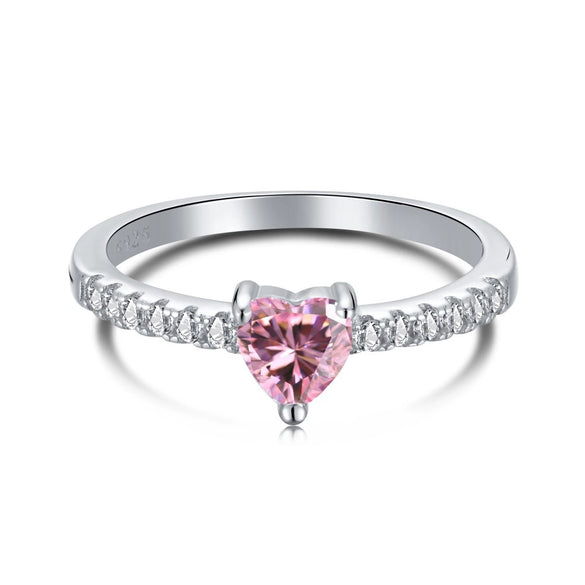 Wholesale Women's S925 Sterling Silver Ring Geometric Bow Heart Shaped With Zircon Electroplated