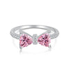 Wholesale Women's S925 Sterling Silver Ring Geometric Bow Heart Shaped With Zircon Electroplated