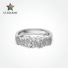 Wholesale Women's S925 Sterling Silver Ring Geometric Design Electroplated Full Diamond Inlay