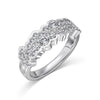 Wholesale Women's S925 Sterling Silver Ring Geometric Design Electroplated Full Diamond Inlay