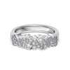 Wholesale Women's S925 Sterling Silver Ring Geometric Design Electroplated Full Diamond Inlay
