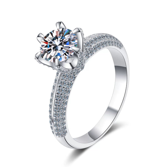 Wholesale Women's S925 Sterling Silver Ring Pt950 Goldplated With The Crown Pattern And Electroplating Treatment