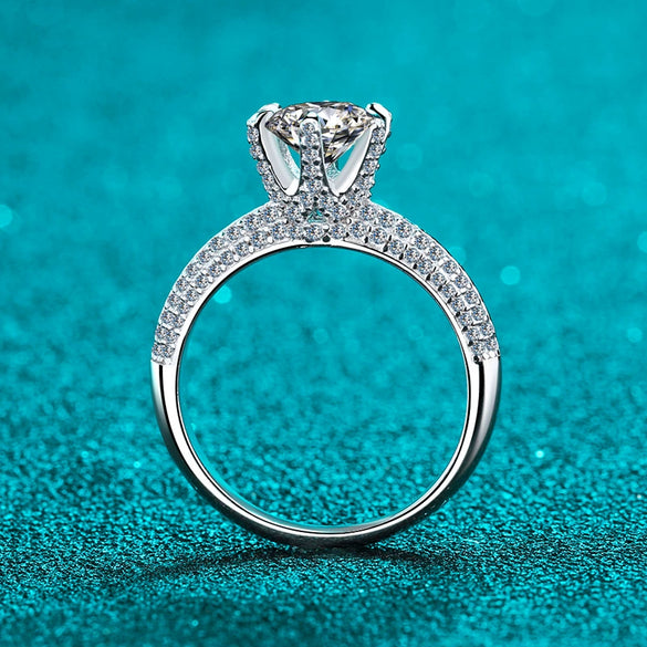 Wholesale Women's S925 Sterling Silver Ring Pt950 Goldplated With The Crown Pattern And Electroplating Treatment