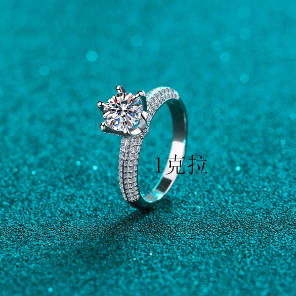 Wholesale Women's S925 Sterling Silver Ring Pt950 Goldplated With The Crown Pattern And Electroplating Treatment