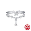 Wholesale Women's S925 Sterling Silver Ring With Colorful Zircon Inlaid Flower Design Opening Adjustable Electroplated