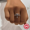 Wholesale Women's S925 Sterling Silver Ring With Colorful Zircon Inlaid Flower Design Opening Adjustable Electroplated