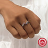 Wholesale Women's S925 Sterling Silver Ring With Colorful Zircon Inlaid Flower Design Opening Adjustable Electroplated
