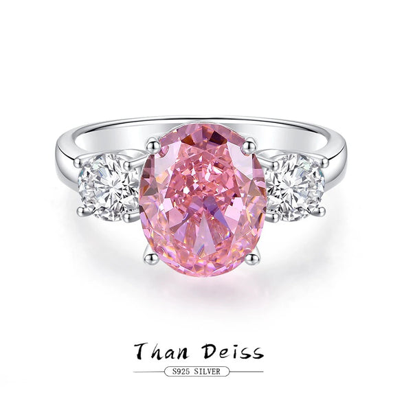 Wholesale Women's S925 Sterling Silver Ring With Diamond And High Carbon Diamond