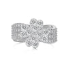 Wholesale Women's S925 Sterling Silver Ring With Four Leaf Clover And Zircon Separable Design Flower Pattern