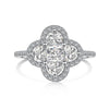 Wholesale Women's S925 Sterling Silver Ring With Four Leaf Clover And Zircon Separable Design Flower Pattern