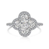 Wholesale Women's S925 Sterling Silver Ring With Fourleaf Clover Zircon Inlaid And Electroplating Process