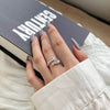 Wholesale Women's S925 Sterling Silver Ring With Geometric And Dropshaped Zircon Inlay And Electroplating Design