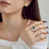 Wholesale Women's S925 Sterling Silver Ring With Geometric And Leaf Pattern Electroplated Design