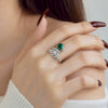 Wholesale Women's S925 Sterling Silver Ring With Geometric And Leaf Pattern Electroplated Design