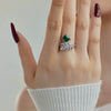 Wholesale Women's S925 Sterling Silver Ring With Geometric And Leaf Pattern Electroplated Design